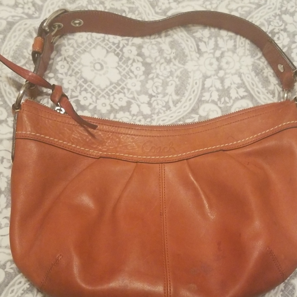 Orange leather bag